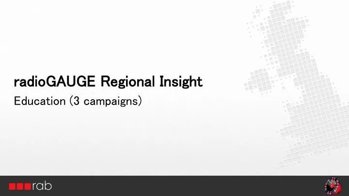 radiogauge regional insight education 3 campaigns