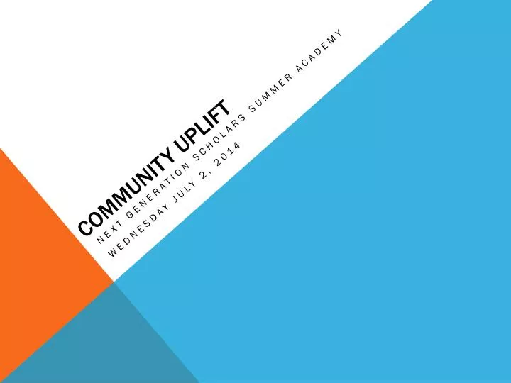 community uplift