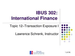 IBUS 302: International Finance