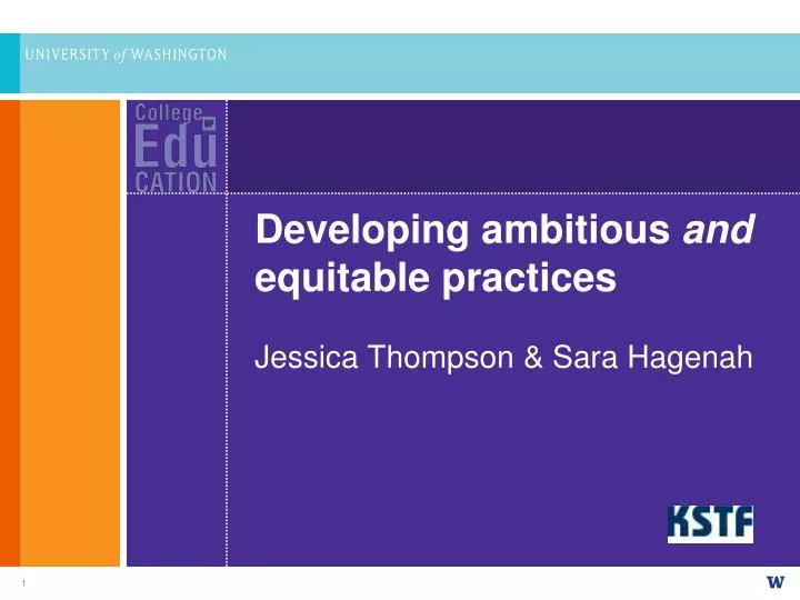 developing ambitious and equitable practices jessica thompson sara hagenah