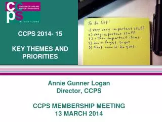 CCPS 2014- 15 KEY THEMES AND PRIORITIES