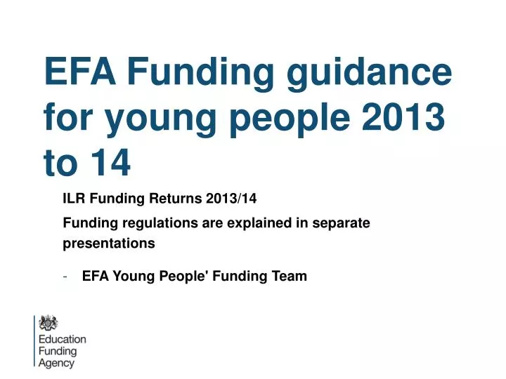 efa funding guidance for young people 2013 to 14