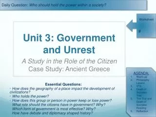 Unit 3: Government and Unrest