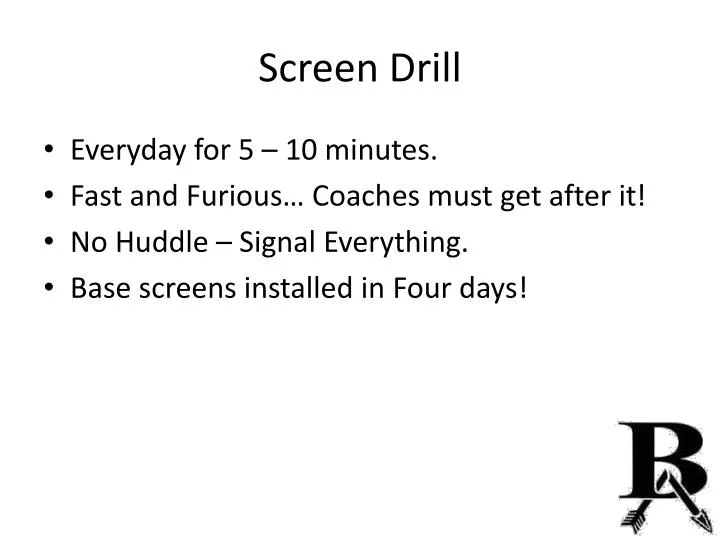 screen drill