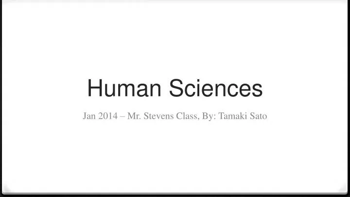 human sciences