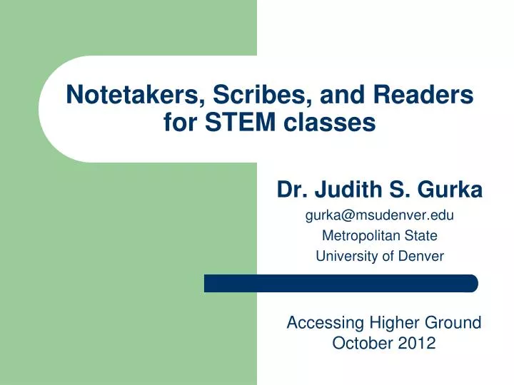 notetakers scribes and readers for stem classes