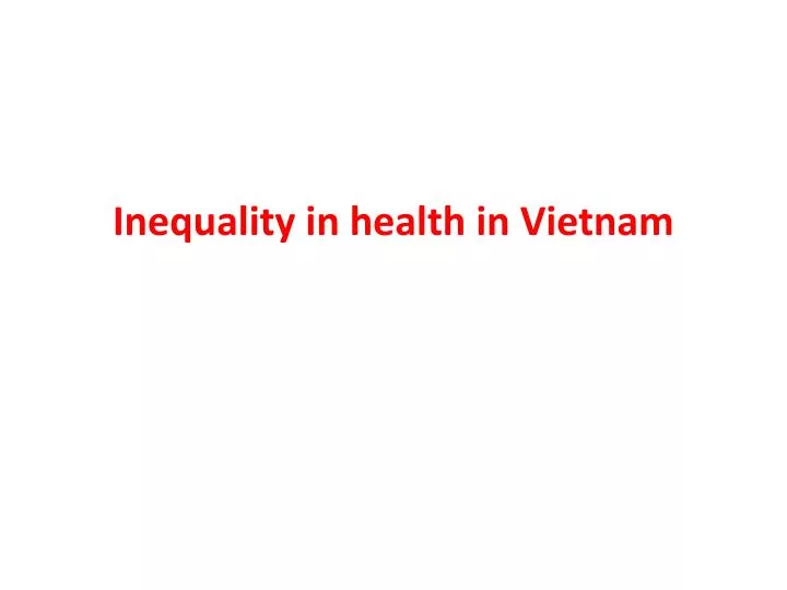 inequality in health in vietnam