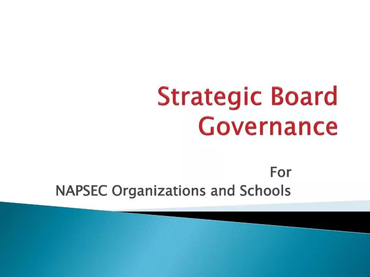 strategic board governance