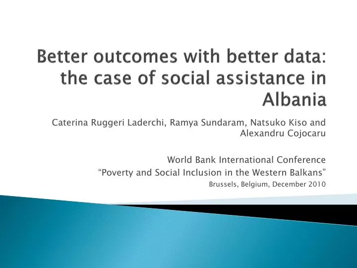 better outcomes with better data the case of social assistance in albania