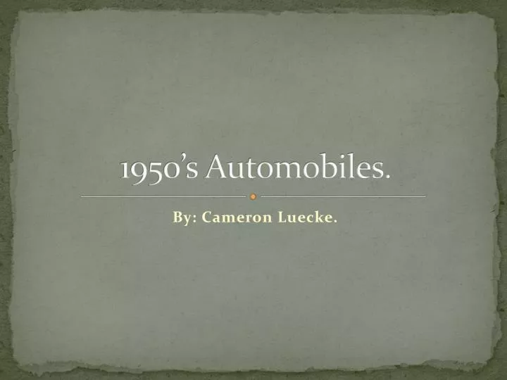 1950 s automobiles