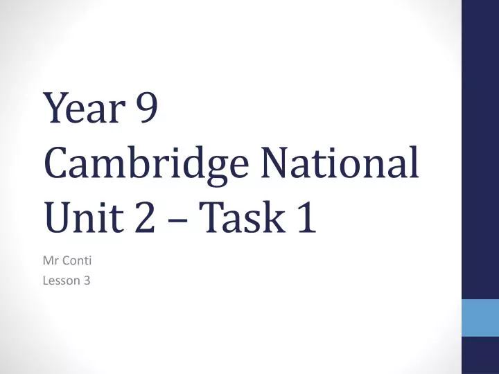year 9 cambridge national unit 2 task 1