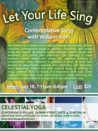 Celestial Yoga Clinton Falls Village, 49 Main Street, Suite 9, Clinton, NJ