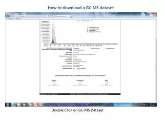 Double Click on GC-MS Dataset