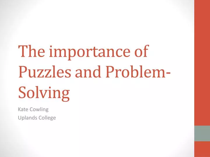 the importance of puzzles and problem solving
