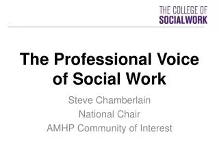 The Professional Voice of Social Work