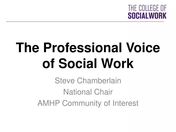 the professional voice of social work