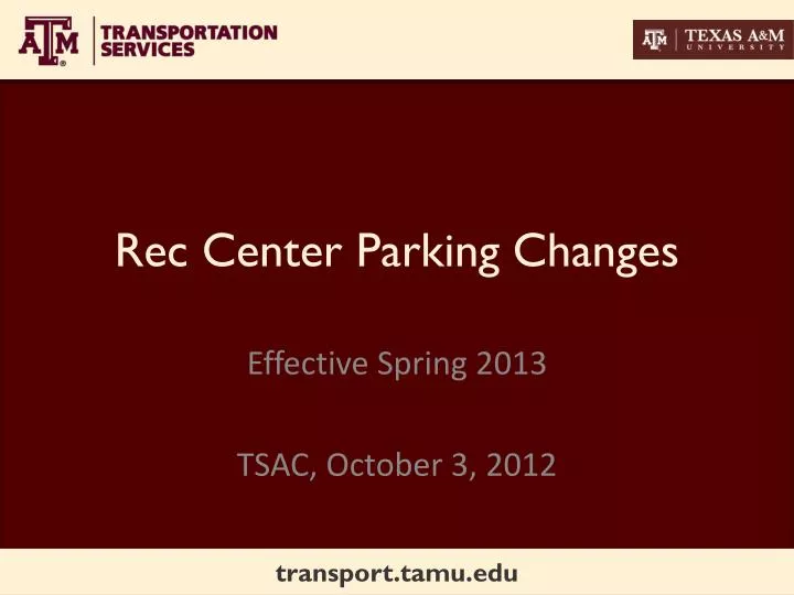 rec center parking changes