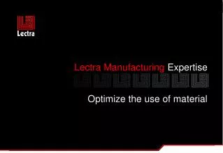Lectra Manufacturing Expertise