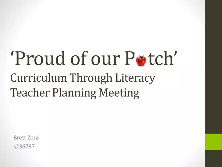 proud of our p tch curriculum through literacy teacher planning meeting