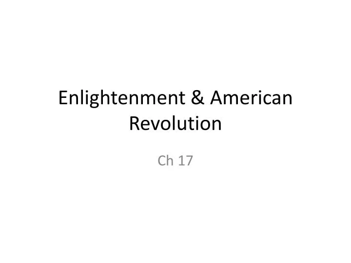 enlightenment american revolution