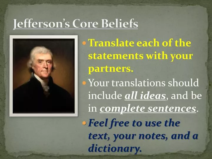 jefferson s core beliefs