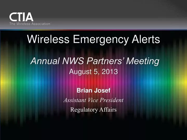 wireless emergency alerts annual nws partners meeting august 5 2013