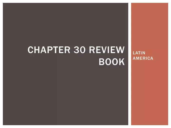 chapter 30 review book