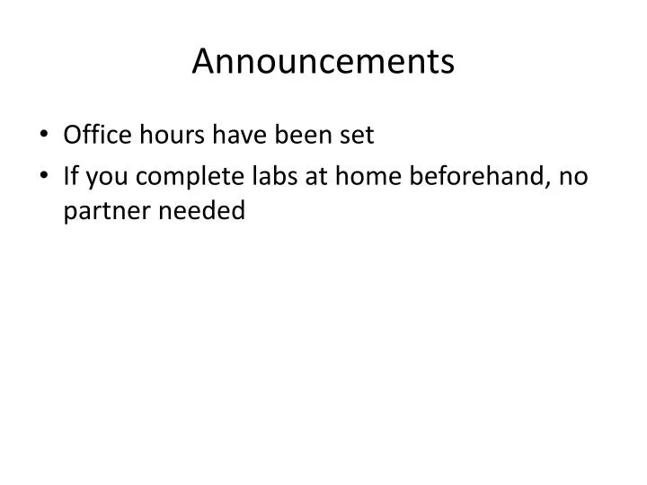 announcements