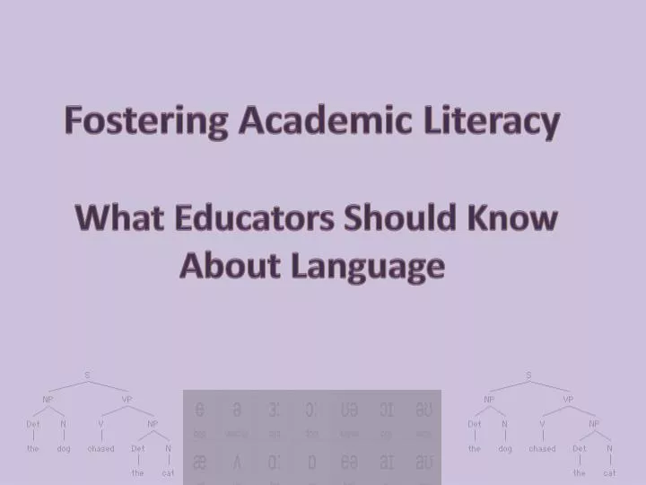 fostering academic literacy what educators should know about language