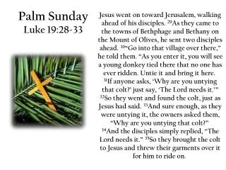 Palm Sunday Luke 19:28-33