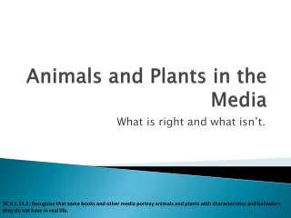 Animals and Plants in the Media