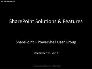 SharePoint Solutions &amp; Features