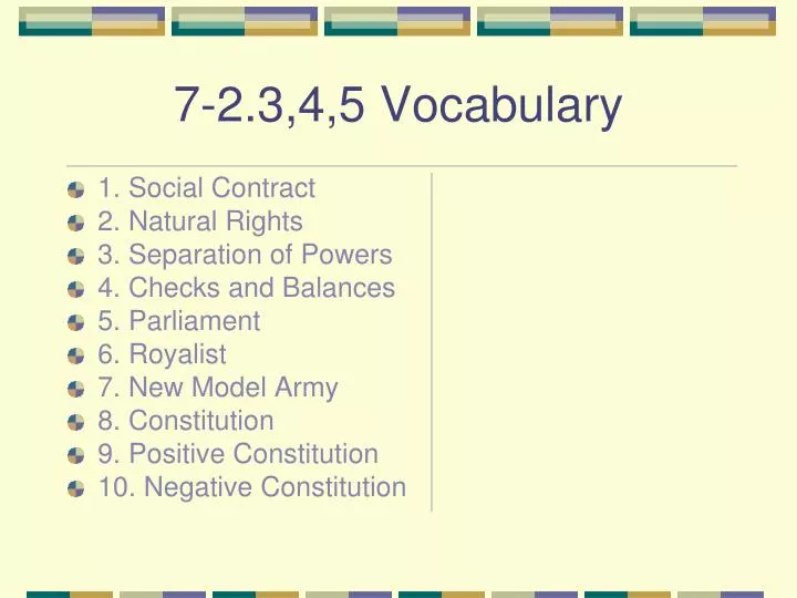 7 2 3 4 5 vocabulary