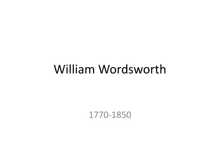 william wordsworth