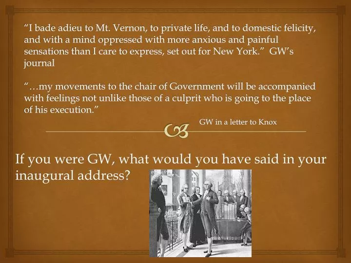 if you were gw what would you have said in your inaugural address