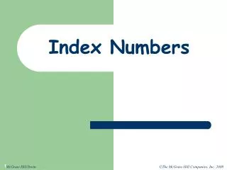 Index Numbers