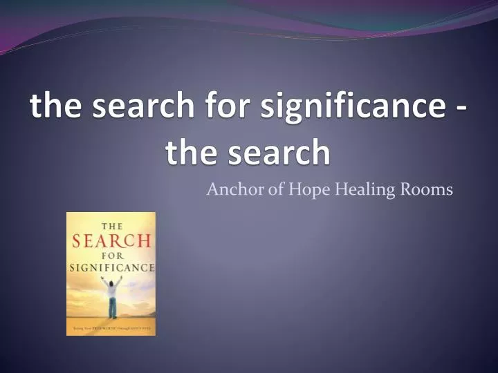 the search for significance the search