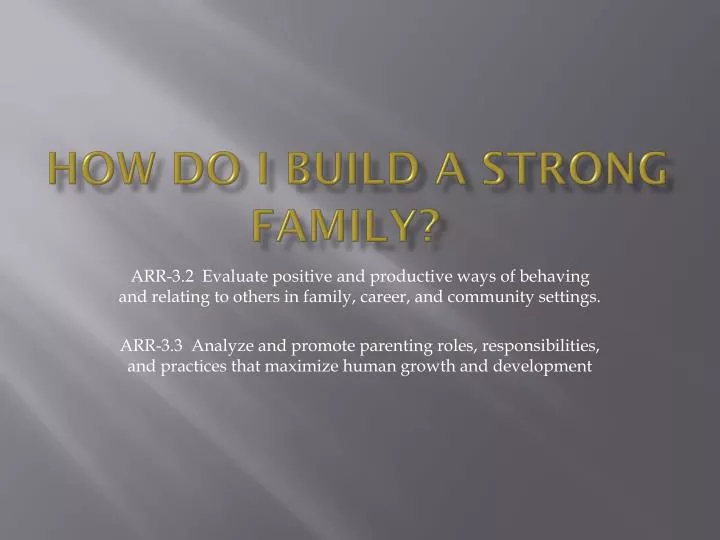 how do i build a strong family