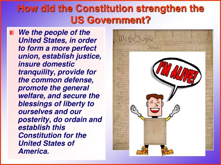 how did the constitution strengthen the us government