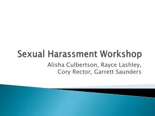 Sexual Harassment Workshop