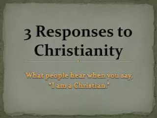 3 Responses to Christianity