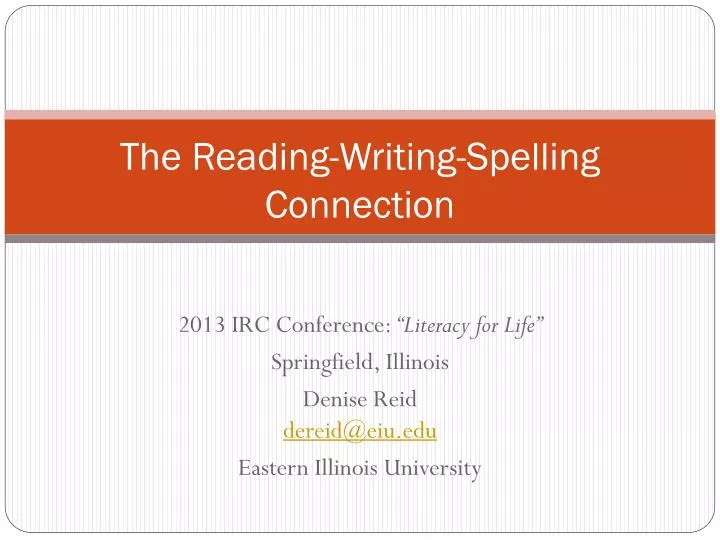 the reading writing spelling connection