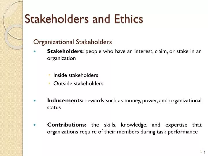 stakeholders and ethics