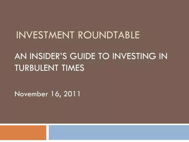 investment roundtable