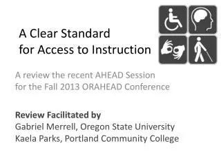 A Clear Standard for Access to Instruction