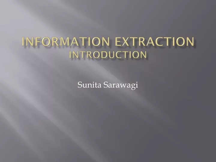 information extraction introduction