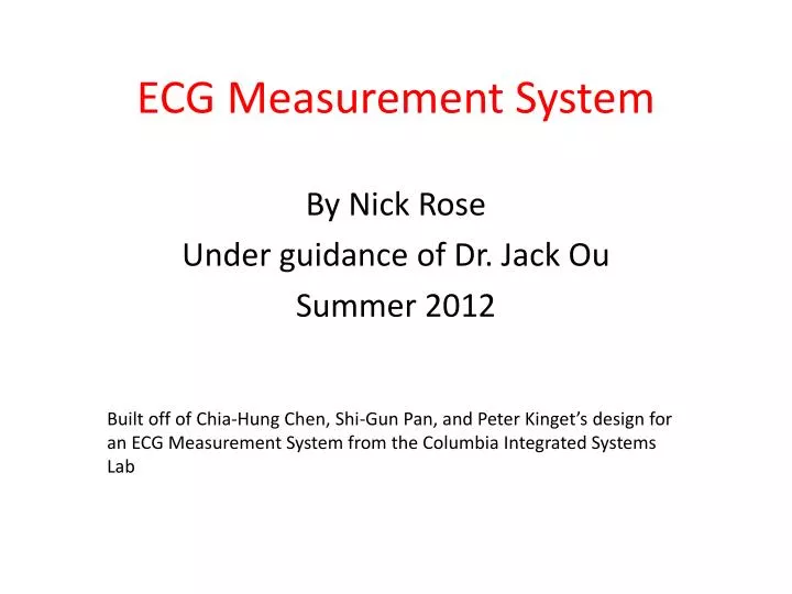 ecg measurement system