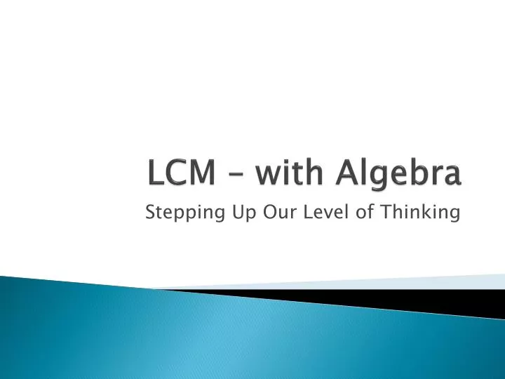 lcm with algebra