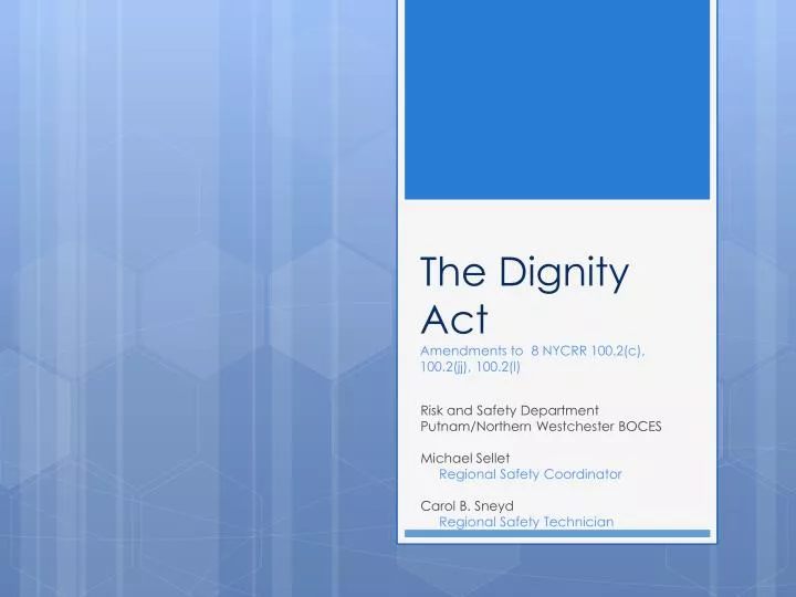 the dignity act amendments to 8 nycrr 100 2 c 100 2 jj 100 2 l