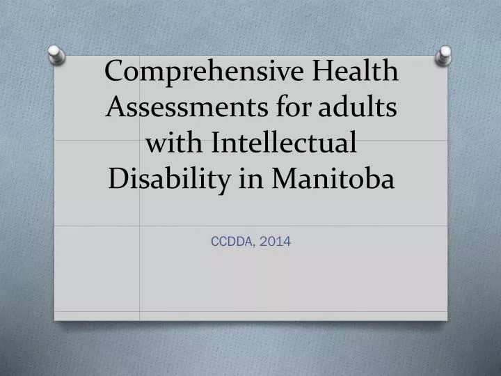 comprehensive health assessments for adults with intellectual disability in manitoba